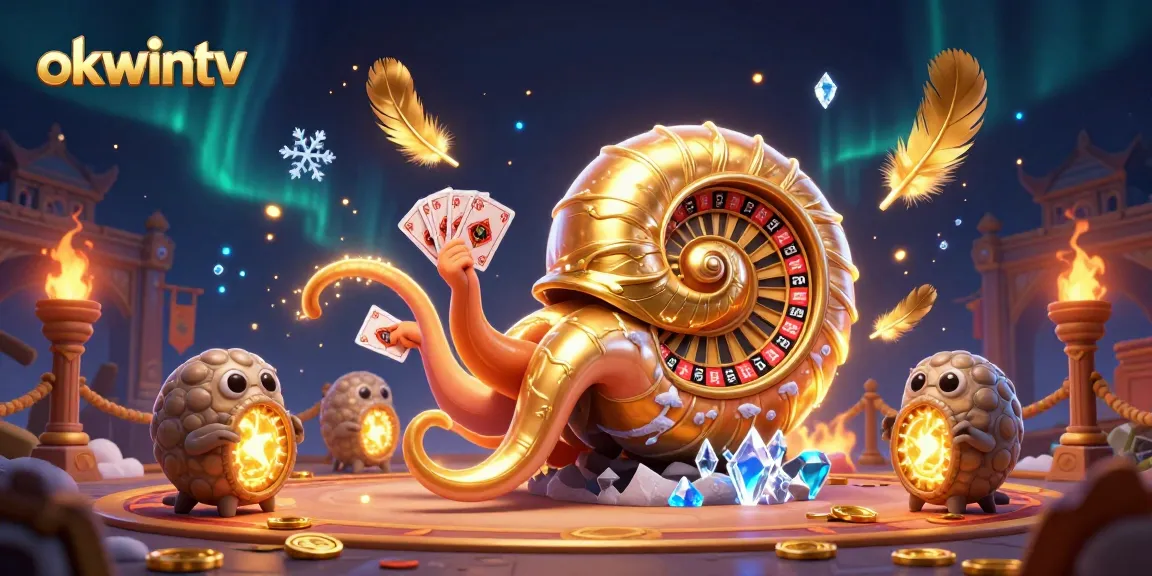 Experience high-stakes gameplay with okwintv's vibrant casino scene featuring an ancient giant nautilus and glowing ammonites.