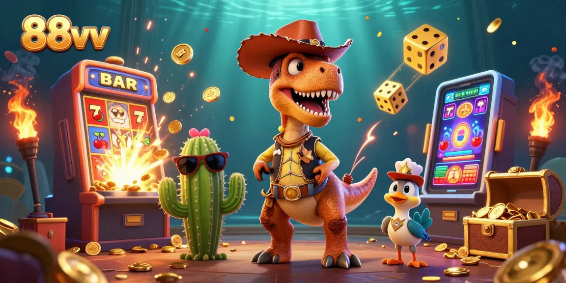 Celebrate big wins with 88vv in this lively casino scene featuring thrilling slot action.