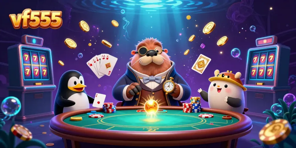 Win big at vf555 with the jolly walrus and his friends in an underwater casino!