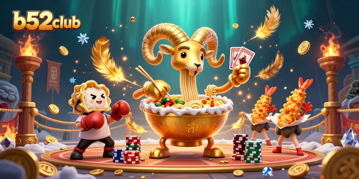 B52club players stacking chips in a vibrant, competitive gaming arena with a playful atmosphere.