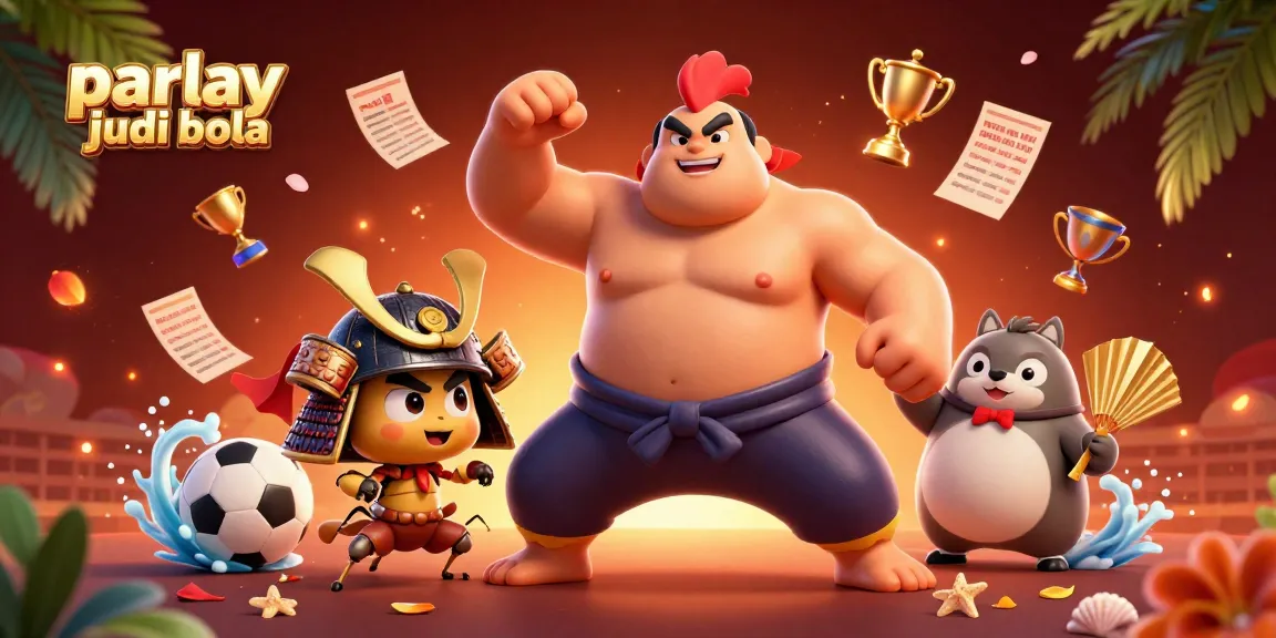 Engage in thrilling parlay judi bola strategies with dynamic sports characters and vibrant elements.