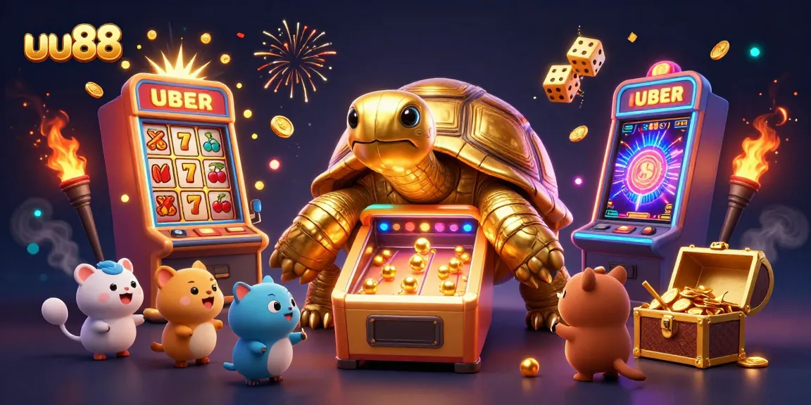 Experience thrilling gameplay at uu88 with joyous characters amidst a dynamic casino scene.