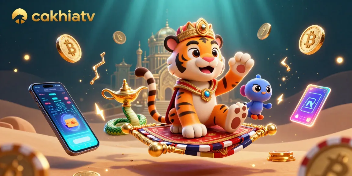 Engage with cakhiatv's thrilling online gaming experience featuring a dazzling Arabian sultan scene.