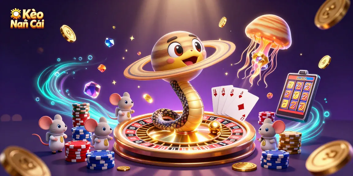 Experience Kèo Nhà Cái betting with thrilling characters and vibrant cosmic casino elements.