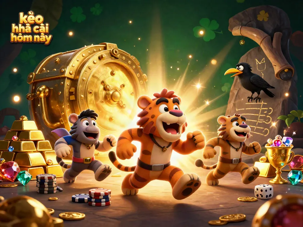 Engage with kèo nhà cái hôm nay through an exciting prehistoric casino scene featuring dynamic characters and vibrant gambling elements.
