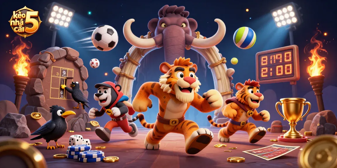 Experience thrilling bets and odds with kèo nhà cái 5 in this captivating animated casino scene.