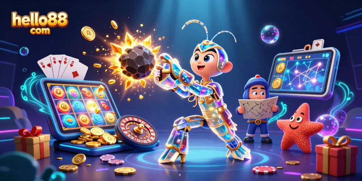 Experience thrilling gameplay at hello88 com as a mantis shrimp bursts through coins in a vibrant casino adventure.