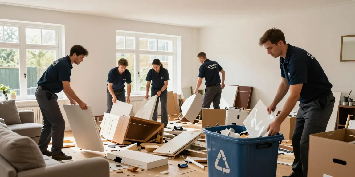 Efficient london house clearance team removing clutter while ensuring eco-friendly disposal of waste.