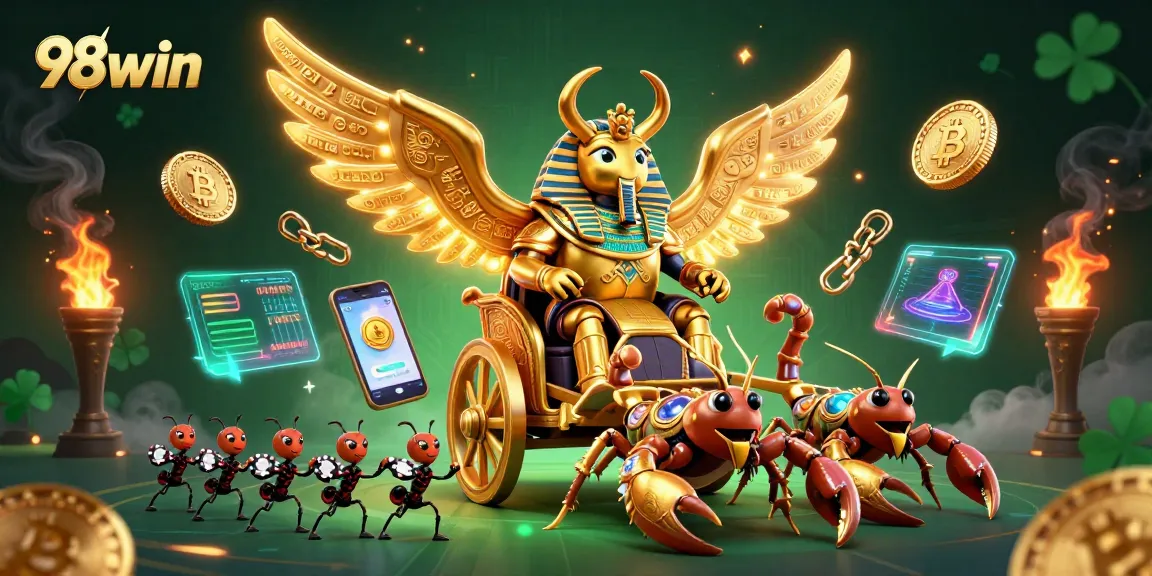 Engage with thrilling gameplay at 98win with colossal characters and vibrant casino elements.