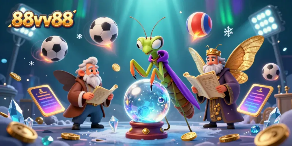 Experience thrilling betting moments with 88vv88 in a mystical casino scene featuring vibrant graphics.