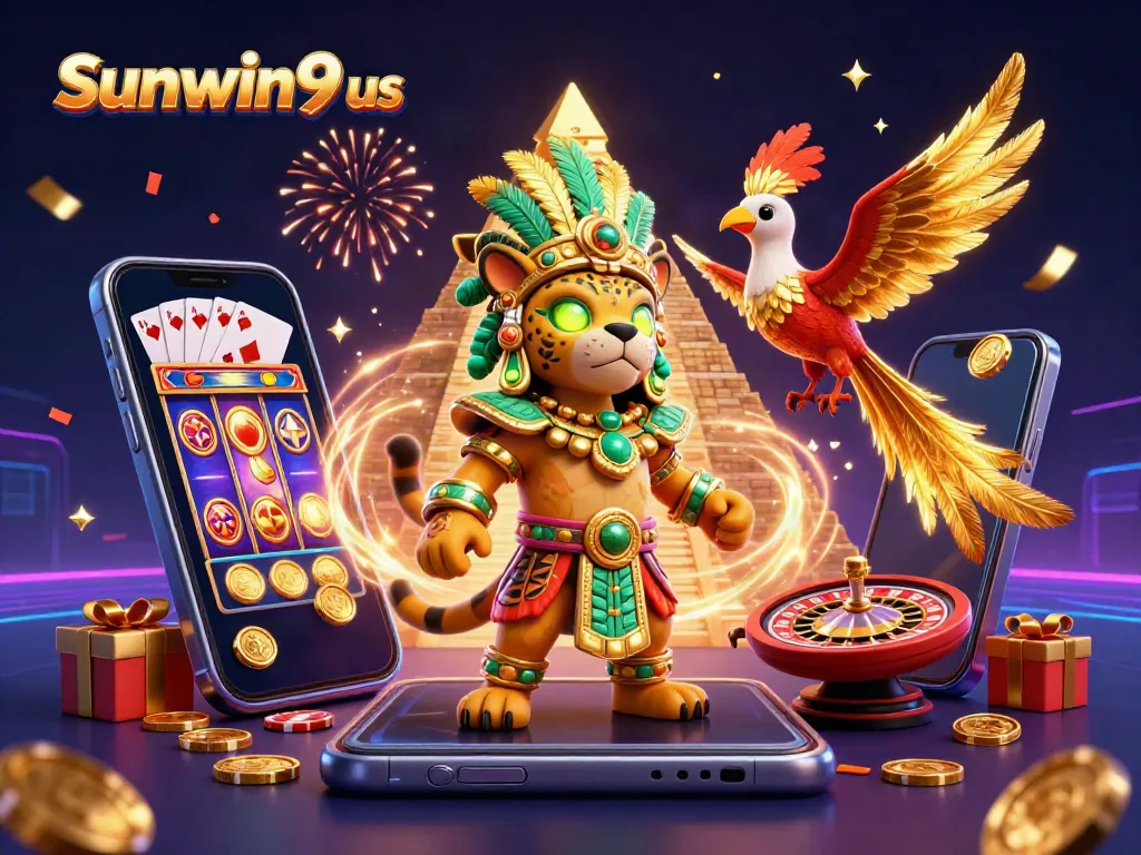 Experience exciting gaming thrills with Sunwin9 us through vibrant casino-themed visuals.