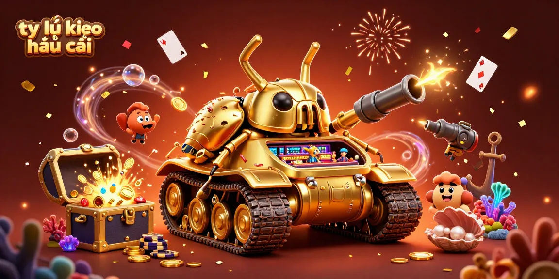Engage with tỷ lệ kèo nhà cái in a vibrant 3D casino scene featuring gold coins and lottery themes.