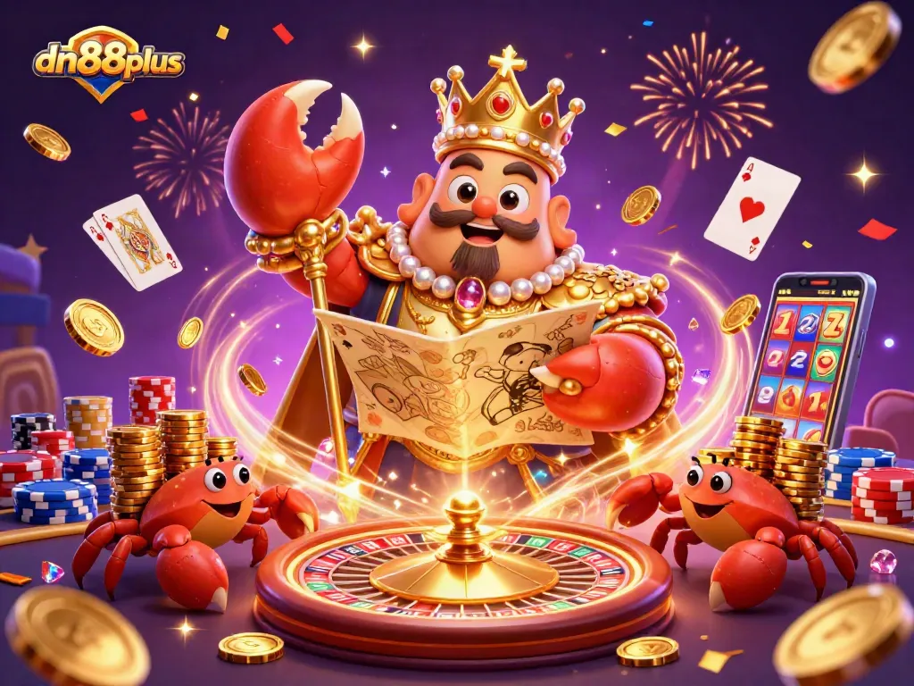 Spin to win at dn88plus with a vibrant crab emperor and flying riches!