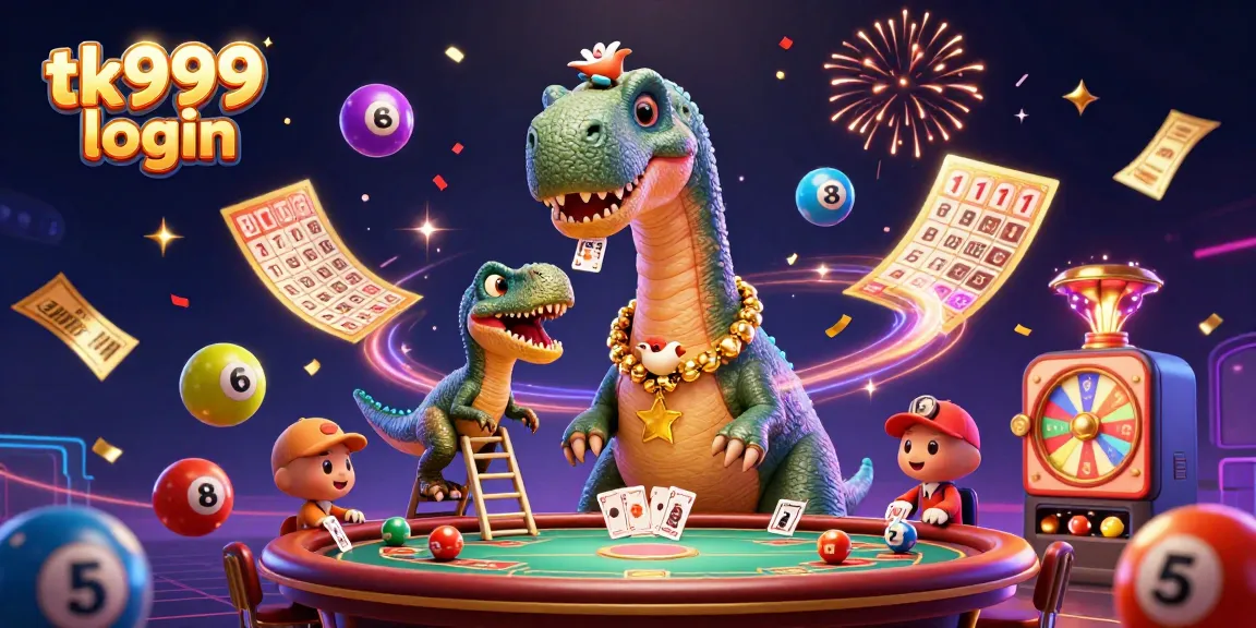 Engage with the exciting tk999 login environment filled with colorful lottery elements and vibrant casino action.