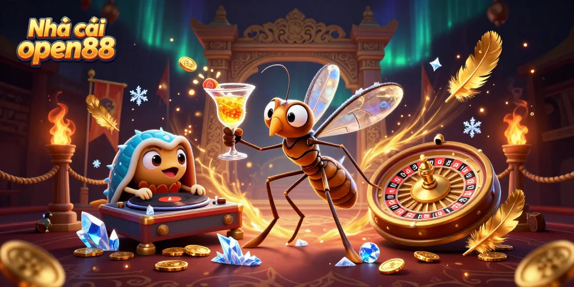 Engage with Nhà cái open88 by watching our vibrant 3D art featuring casino elements and characters.