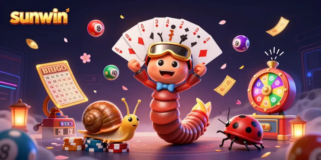 Experience the thrill of gaming at sunwin with a vibrant 3D casino scene showcasing engaging characters and dynamic elements.