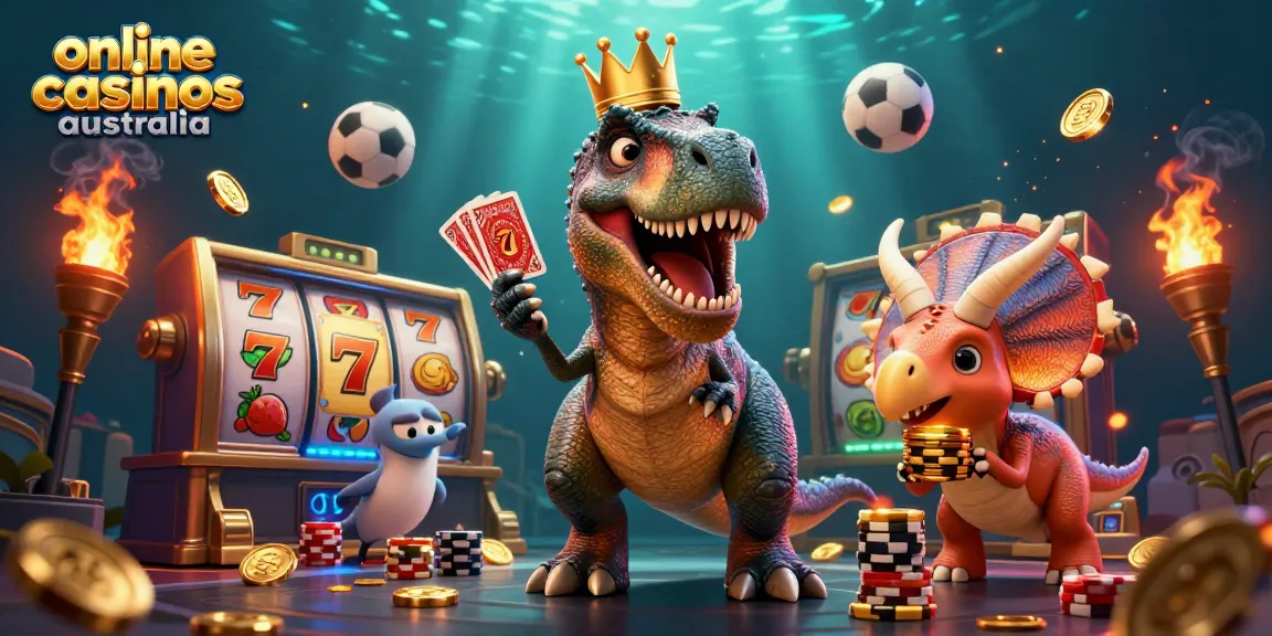Experience the excitement of online casinos Australia with this vibrant 3D illustration featuring a casino scene.