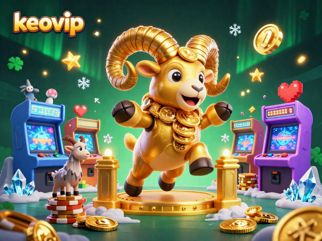 Engage with keovip in a vibrant gaming world filled with excitement and wealth, capturing casino energy.