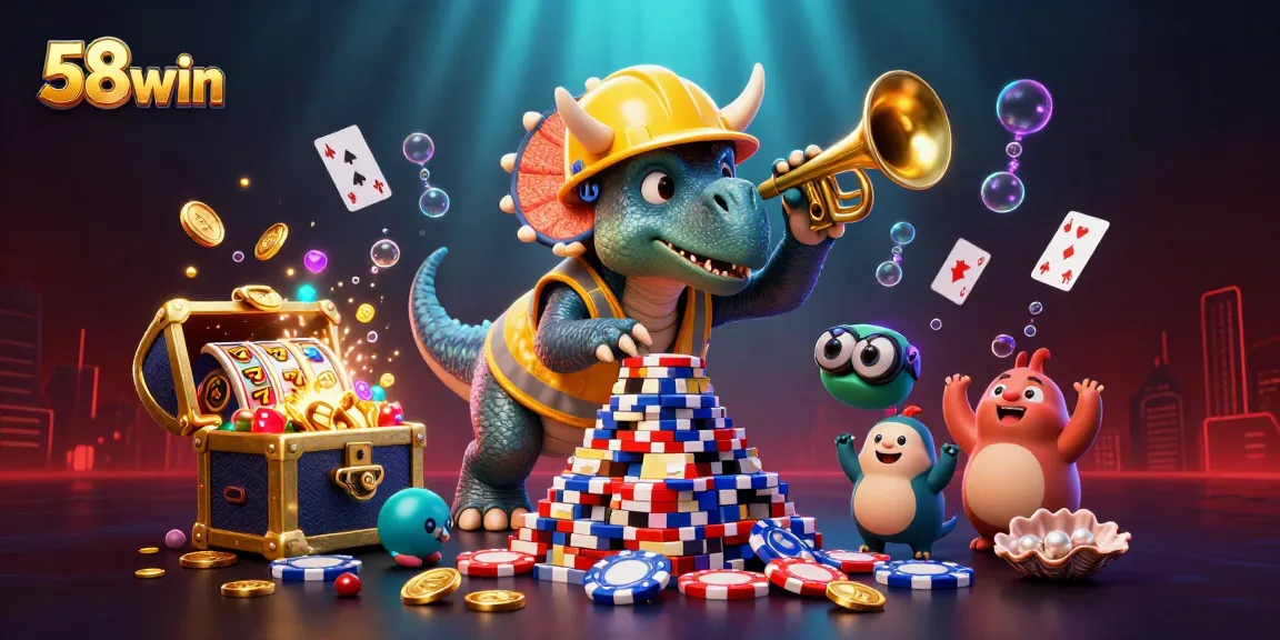 Experience thrilling gameplay at 58win with a vibrant casino illustration showcasing exciting elements.