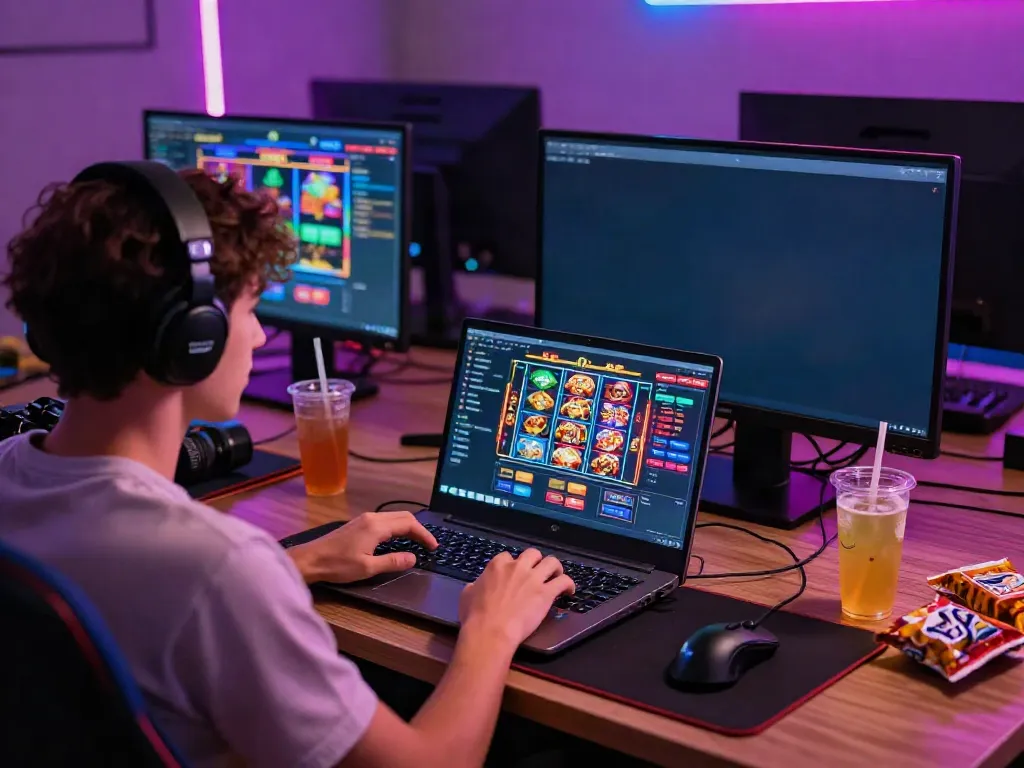 Engaging online gaming experience at DA88 with vibrant setup and user interaction.