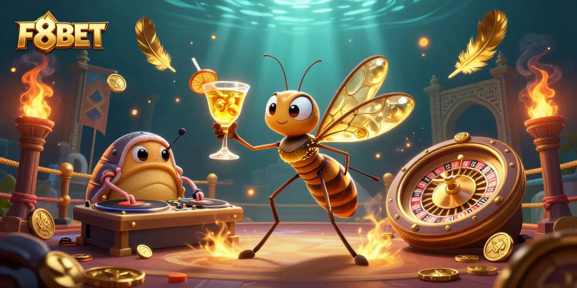 Experience F8BET with a lively 3D casino scene featuring unique characters and vibrant gaming elements.