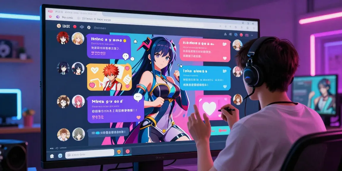 Immersive hentai AI chat scene showcasing vibrant anime characters and digital interactions.