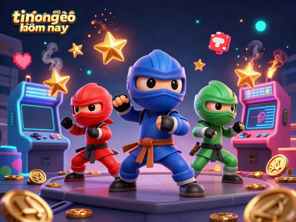 Engaging scene of the tin soi kèo bóng đá hôm nay characters showcasing synchronized martial arts with vibrant gaming elements.