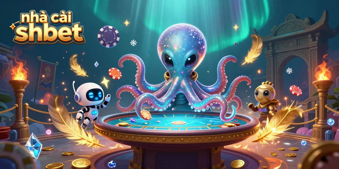 Engage with nhà cái shbet's immersive poker experience featuring a cosmic octopus at play.