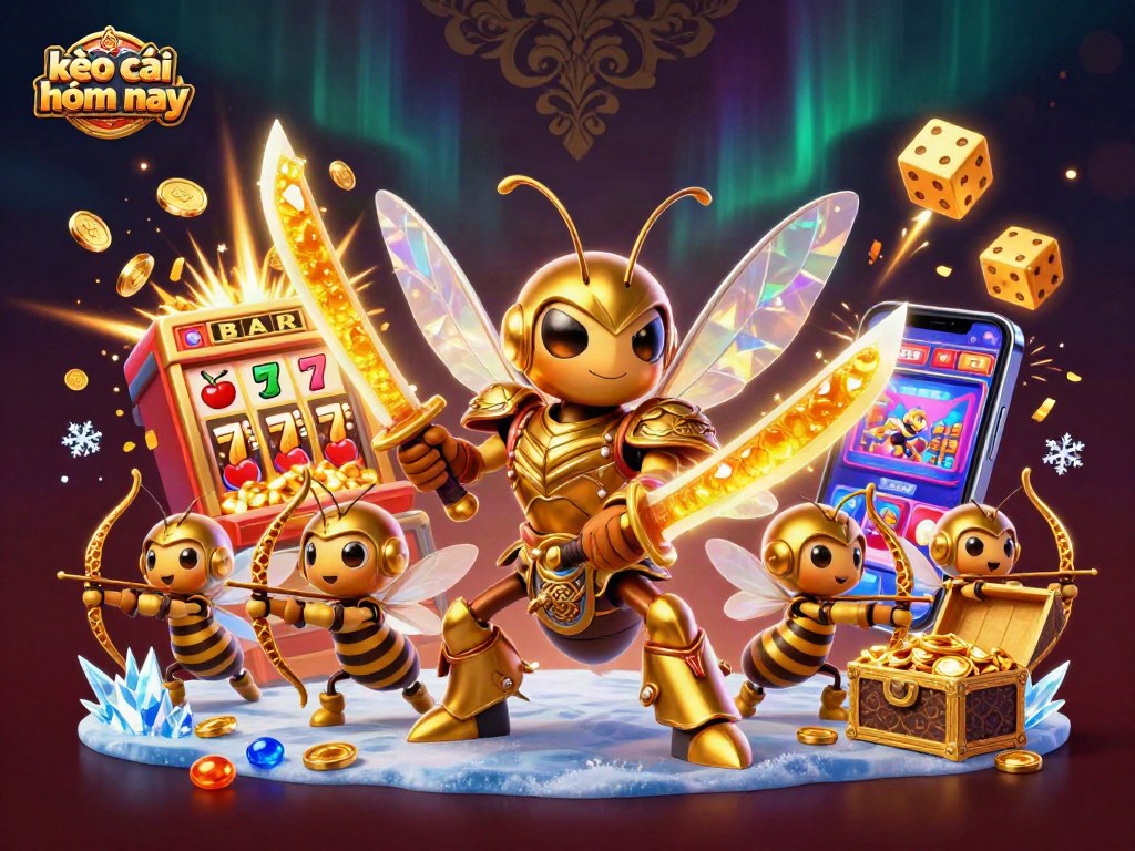 Experience kèo nhà cái hôm nay with an exciting scene of vibrant casino elements and dynamic characters.