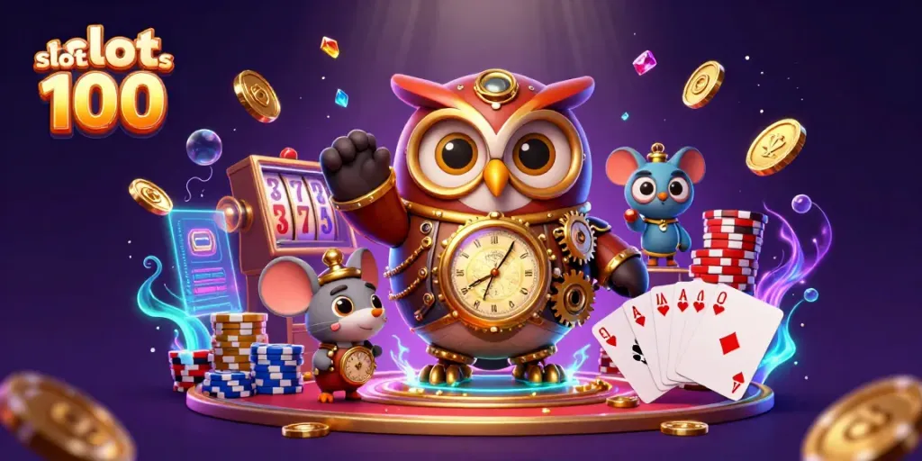 Experience thrilling wins with slot bonus 100 in a dynamic casino scene filled with colorful elements.