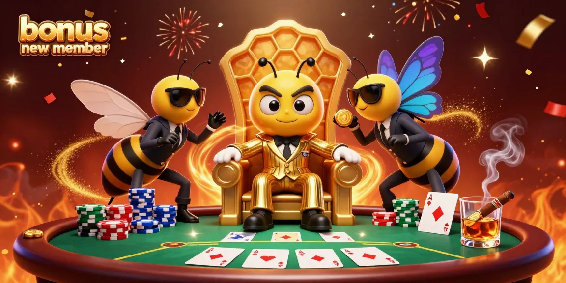 Engage with thrilling slot games featuring a bonus new member at a vibrant casino scene illustrated in rich colors.