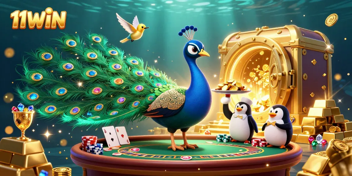Experience thrilling gameplay with 11WIN amidst dazzling casino visuals and striking characters.