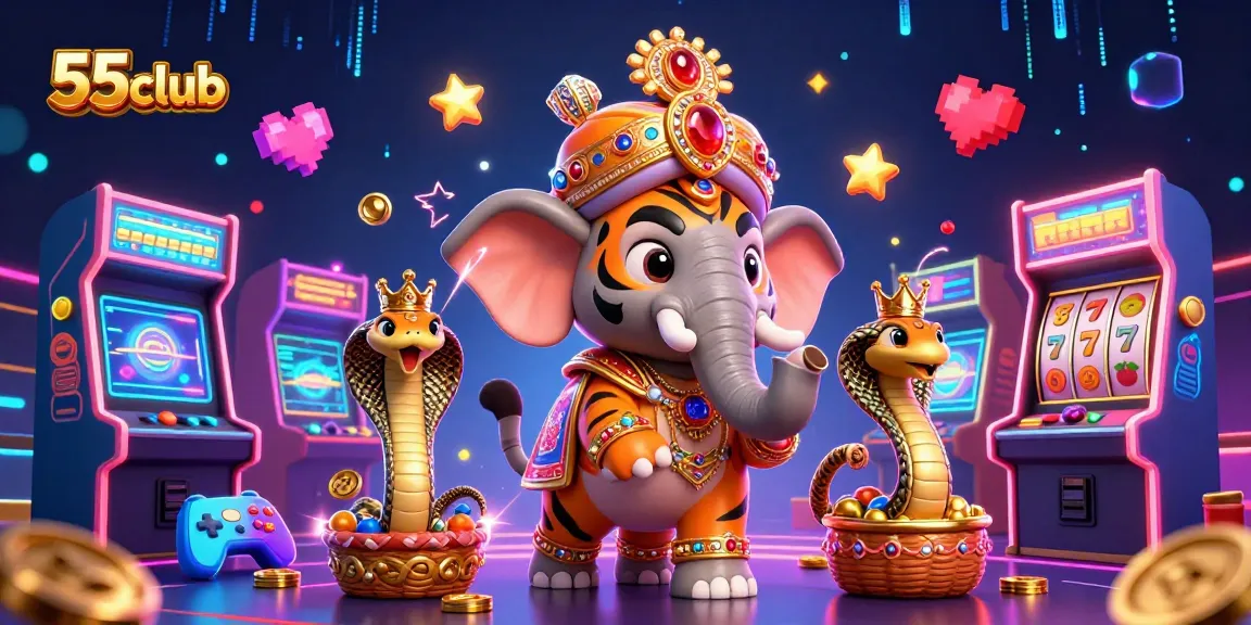 Experience the thrill of 55club casino gaming with vibrant characters and eye-catching game elements.