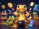 Elevate your bets with Debet's vibrant 3D scene showcasing alchemy and crypto tokens.