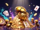 Experience thrilling gameplay at bk8 with golden beetles rolling coins and vibrant casino elements.