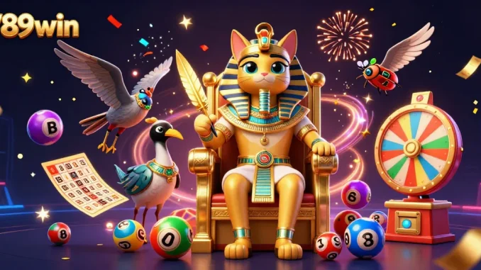 Experience exciting gameplay with 789win as the pharaoh cat reigns in a vibrant casino scene.