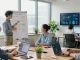 Business IT support londor team collaborating in modern office space, showcasing proactive IT strategies and teamwork.
